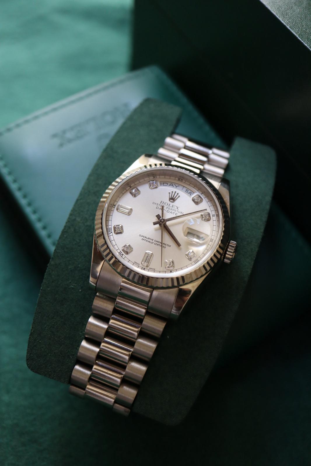 Rolex Day Date white gold diamonds dial